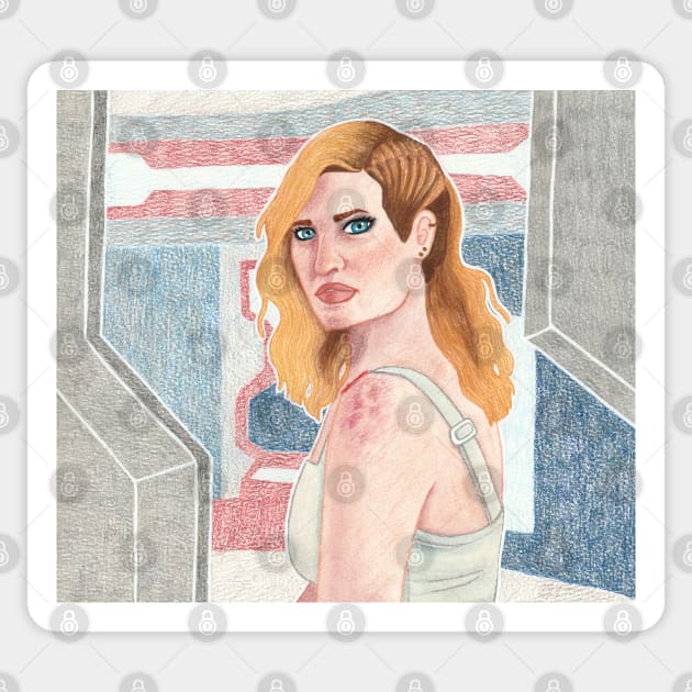 robo sara lance Sticker by evthewitch